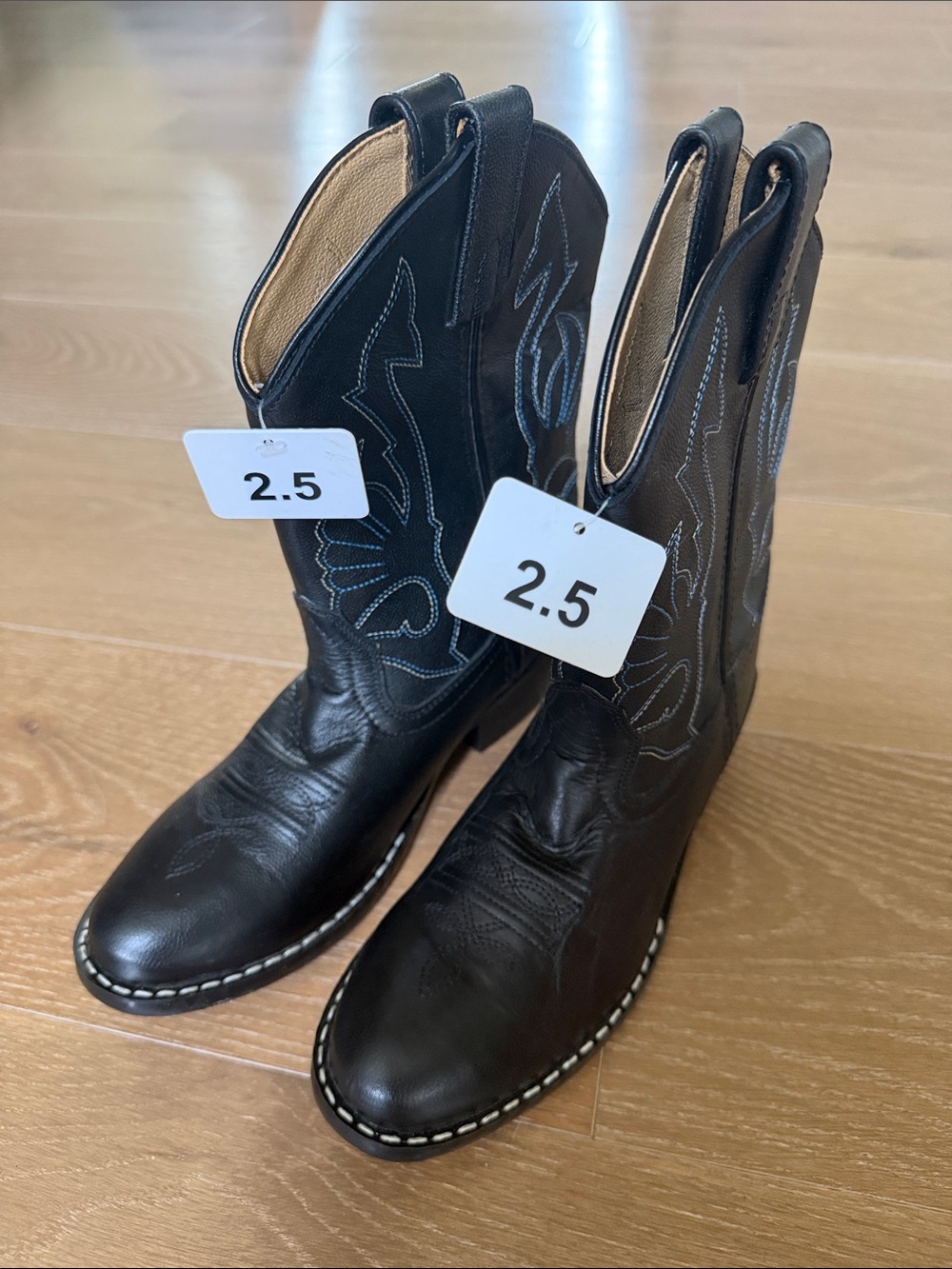 NWT Masterson Boot Company RB2001C Classic Black Western Youth Boots - Size 2.5